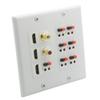 2 Gang Spring Clip Style 7.2 Speaker Wall Plate view 2