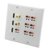 2 Gang Spring Clip Style 7.2 Speaker Wall Plate view 3