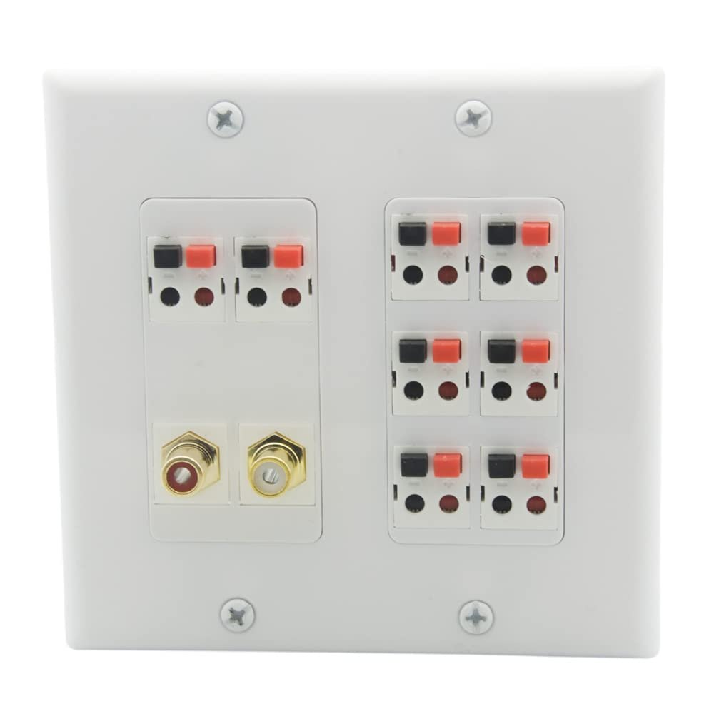 2 Gang Spring Clip Style 8.2 Speaker Wall Plate