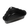 Luxshiny Mesh Strainer Stainless Steel Sink Kitchen Sink Corner Sponge Holder Strainer Basket Hanging Drain Rack Organizer for Scrubbers Soap Bar Bathroom Black Drying Rack view 1