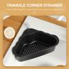 Luxshiny Mesh Strainer Stainless Steel Sink Kitchen Sink Corner Sponge Holder Strainer Basket Hanging Drain Rack Organizer for Scrubbers Soap Bar Bathroom Black Drying Rack view 3