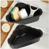 Luxshiny Mesh Strainer Stainless Steel Sink Kitchen Sink Corner Sponge Holder Strainer Basket Hanging Drain Rack Organizer for Scrubbers Soap Bar Bathroom Black Drying Rack view 4
