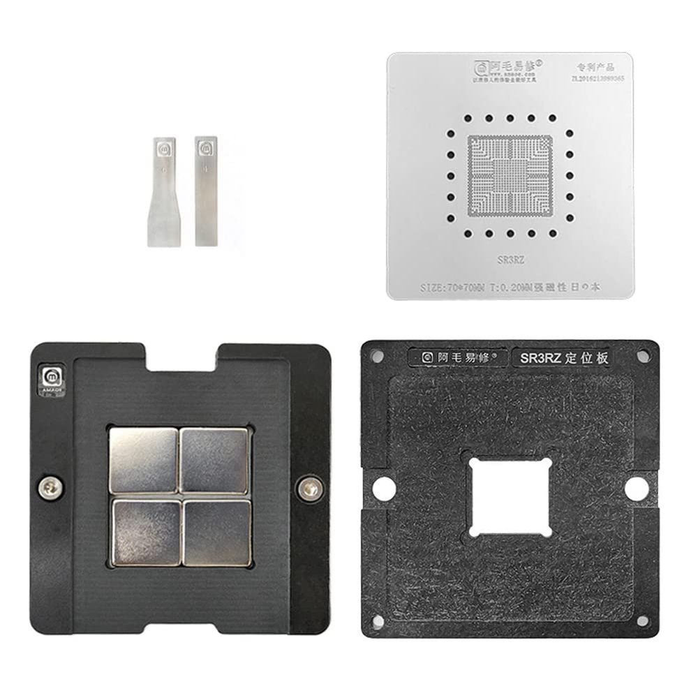Amaoe BGA Reballing Platform for Notebook SR3RZ Chip IC Soder Station Tin Planting Template BGA Platform Reballing Kits Repair Tools - 0.20mm