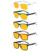 Eyekepper 5 Pack Blue Light Blocking Reading Glasses Square Computer Readers Amber Tinted +1.75 view 1