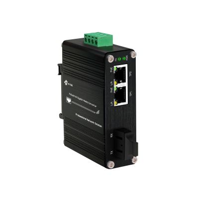 Steloproad Industrial 2 Port Gigabit Multi-Mode Fiber Media Converter Power Over Ethernet Hardened 2 10/100/1000Base-TX PoE Optical Transceiver 802.3af/at 100/1000M SC Transmission Max 550m 
