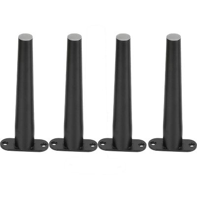 LUOFDCLDDD Furniture LegsFurniture Legs Coffee Table Legs, Stainless Steel round Tapered Modern Sofa Feet, Golden Metal Home Diy Projects, for Cabinet Couch Chair Ottoman, with Screws, Pack of 4/Blac