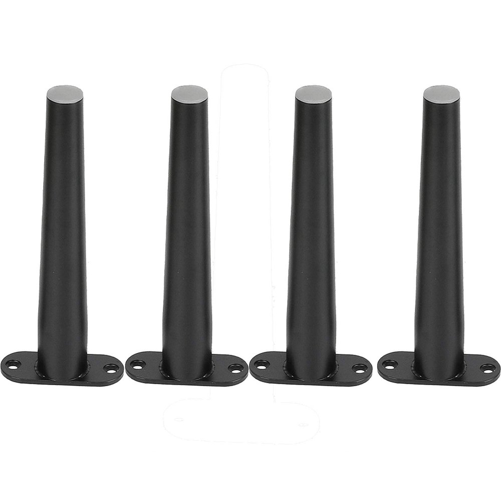LUOFDCLDDD Furniture LegsFurniture Legs Coffee Table Legs, Stainless Steel round Tapered Modern Sofa Feet, Golden Metal Home Diy Projects, for Cabinet Couch Chair Ottoman, with Screws, Pack of 4/Blac