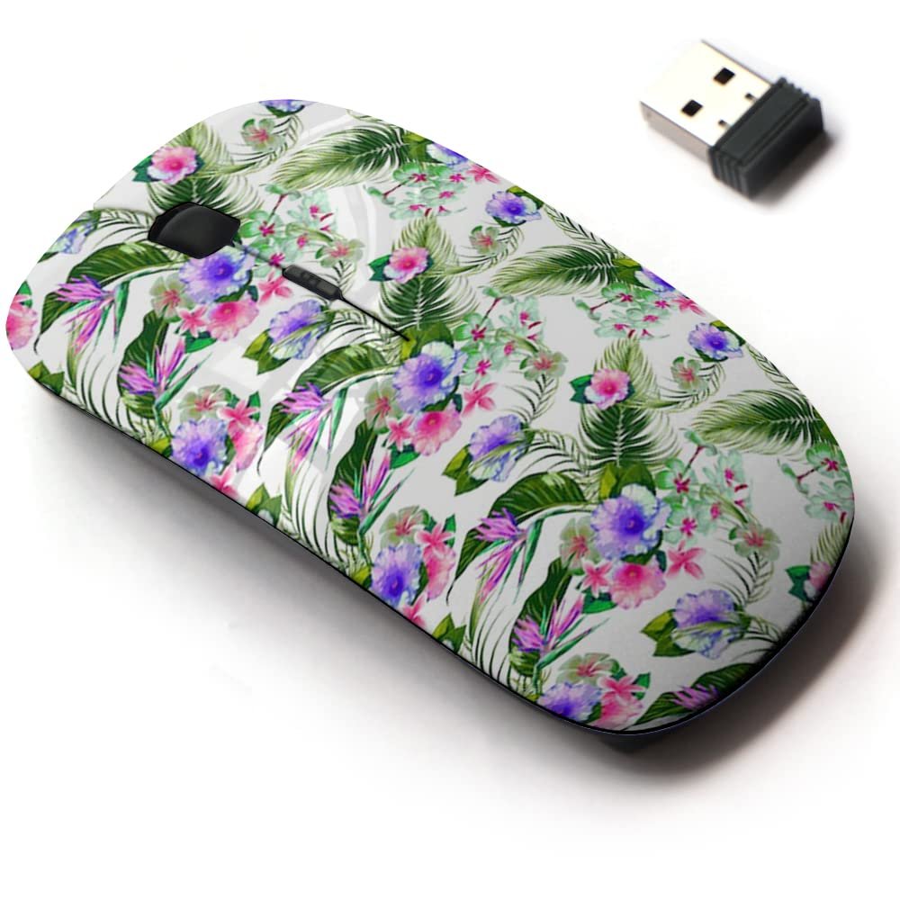 2.4G Wireless Mouse with Cute Pattern Design for All Laptops and Desktops with Nano Receiver - Beautiful Floral