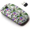 2.4G Wireless Mouse with Cute Pattern Design for All Laptops and Desktops with Nano Receiver - Beautiful Floral view 1