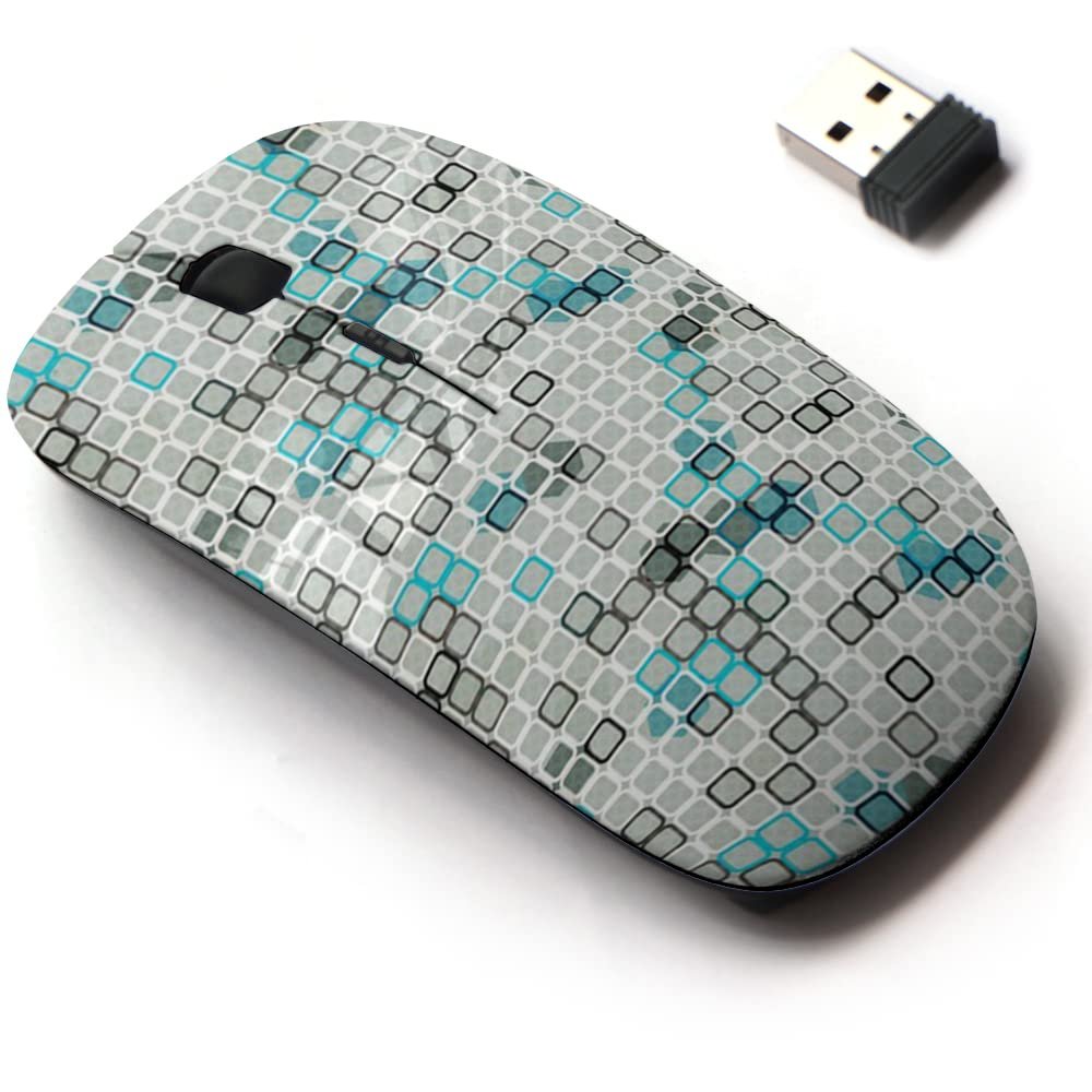 2.4G Wireless Mouse with Cute Pattern Design for All Laptops and Desktops with Nano Receiver - Blue Cells