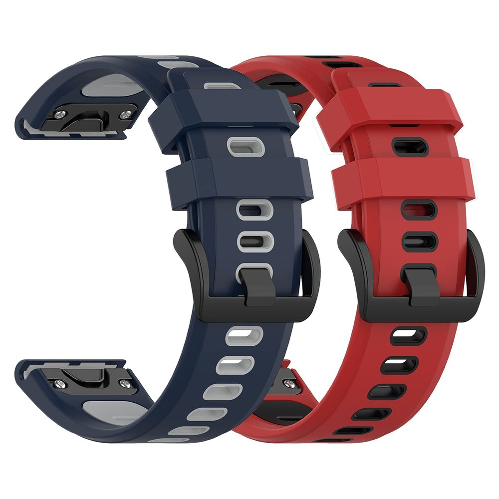 FitTurn 26mm Silicone Wrist Strap Compatible with Garmin Fenix 7X,Fenix 5X/5X Plus, Fenix 6X Pro Sapphire Solar Edition, Foretrex 601 701,Quatix 3 6X,Tactix Bravo Charlie Delta Sapphire,D2 Bravo Delta PX, Descent Mk1 Mk2 Mk2i Watch Band (C)