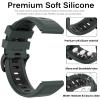 Miimall Compatible for Fenix 7X/6X/5X Bands, 26mm Width Soft Silicone Sport Waterproof Wristband Strap Band for Fenix 7X Solar/Fenix 6X/Fenix 5X Plus 26mm quick-fit band (Olive Green+Black) view 3