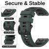 Miimall Compatible for Fenix 7X/6X/5X Bands, 26mm Width Soft Silicone Sport Waterproof Wristband Strap Band for Fenix 7X Solar/Fenix 6X/Fenix 5X Plus 26mm quick-fit band (Olive Green+Black) view 4