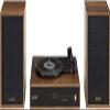 Crosley CR7019A-WA Alto 3-Speed Turntable Shelf System with Bluetooth, FM Radio, and Matching Stereo Speakers, Walnut view 1