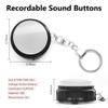 Recordable Talking Button with Keychain, 20s Voice Recording Time Sound Button Answer Buzzers Funny Buttons Record Your Own Words - White and Black (Battery Included), 2 x 2 x 1.4 view 2