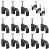 Easytle Plastic Cable Clamps Nail in Cable Clips 100 Pcs 10mm Cable Wire Clips Cable Tacks Coax Cable Clips Speaker Wire Clips Cable Nails for Cords Ethernet Cable Clips Black RG6 RG59 CAT6 RJ45 view 1