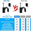 Easytle Plastic Cable Clamps Nail in Cable Clips 100 Pcs 10mm Cable Wire Clips Cable Tacks Coax Cable Clips Speaker Wire Clips Cable Nails for Cords Ethernet Cable Clips Black RG6 RG59 CAT6 RJ45 view 3