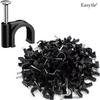 Easytle Plastic Cable Clamps Nail in Cable Clips 100 Pcs 10mm Cable Wire Clips Cable Tacks Coax Cable Clips Speaker Wire Clips Cable Nails for Cords Ethernet Cable Clips Black RG6 RG59 CAT6 RJ45 view 4