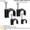 200 Pcs Cable Clips 4/6/8/10mm Nail in Cable Clips Cable Wire Clips Cable Tacks Coax Cable Clips Speaker Wire Clips Cable Nails for Cords Wall Wire Clips RG6 RG59 CAT6 RJ45 Ethernet Cable Clips Black view 3