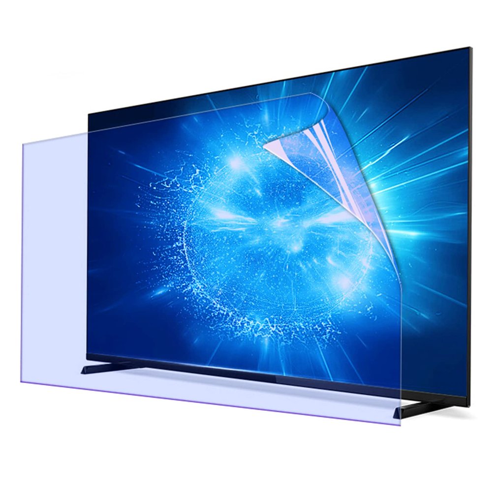 TYRHMY Anti-Glare TV Screen Protector for 40~75 Inches TV Filter Out Blue Light That Relieve Computer Eye Strain and Help You Sleep Better,40inL875xW483mm