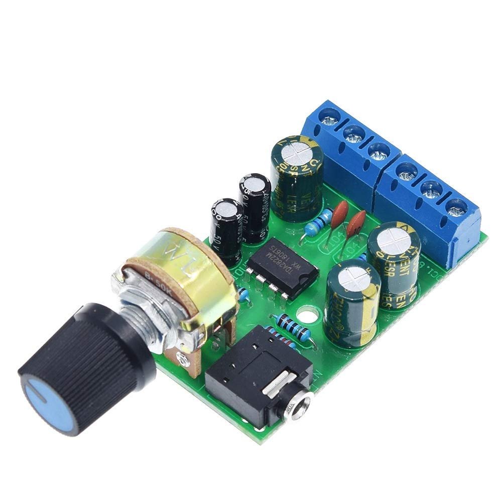 FAUUCHE JF-Xuan TDA2822 TDA2822M Amplifier Board DC 1.8-12V 2.0 Channel Stereo Mini AUX Audio Amplifier Module AMP with 50K Ohm Potentiometer Circuit Boards