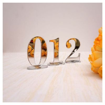 GBNHGYP Numbers 1-10/1-20 Pedestal Table Number Set, Wedding Birthday Party Table Cards, Wedding Decor Number Holder (Color : Silver-Number 1-20, Size : 8cm Height)