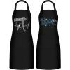 Coume 2 Pcs Hair Stylist Apron Hairstylist Salon Apron with Rhinestone Tools 3 Pockets Waterproof Hairdresser Barber(Blue and White,Large) view 1