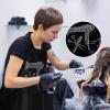 Coume 2 Pcs Hair Stylist Apron Hairstylist Salon Apron with Rhinestone Tools 3 Pockets Waterproof Hairdresser Barber(Blue and White,Large) view 3