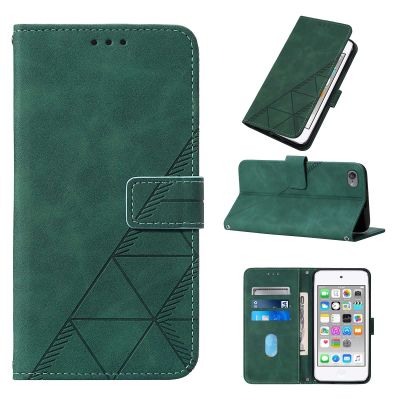 OOPKINS Compatible with iPod Touch 7 Wallet Case Retro Luxury Premium PU Leather Case with Card Slots Kickstand Magnetic Buckle Shockproof Protective Cover for Touch 7 / Touch 6 / Touch 5 Green YBP