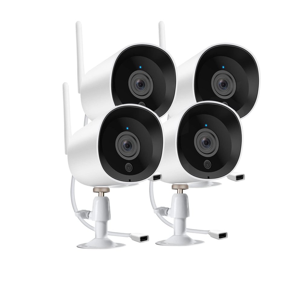 2K WiFi Security Cloud Camera for Outdoor/Indoor, 3MP Wireless IP Camera with Night Vision, Motion Detection, IP66 Waterproof,Cloud Storage, Compatible with Alexa/Google Assistant (4 Pack)