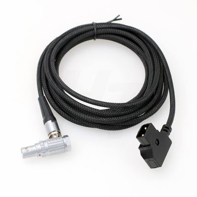 P-tap D-tap to Right Angle 6 Pin Braided Power Cable for RED Epic Dragon DSMC2 Camera 3 meter