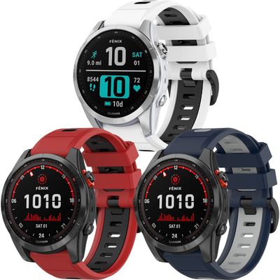 (3 Pack) Miimall Compatible Garmin Fenix 7S/6S/5S Silicone Bands, 20mm Width Soft Silicone Sport Waterproof Replacement Strap Band for Garmin Fenix 7S/7S Solar/7S Sapphire Solar/6S/6S Pro/5S/5S Plus