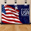 Yeele American Flag Backdrop 4th of July USA Independence Day Background for Photography Red White Striped Flags Blue Fireworks National Patriotic Day Party Newborn Baby Shower Background,10x8ft view 1