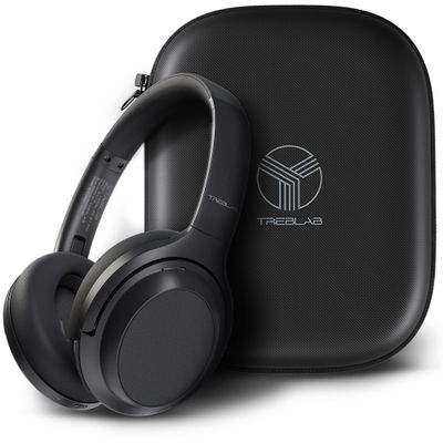 TREBLAB Z7 PRO - Hybrid Active Noise Canceling Headphones with Mic - 45H Playtime & USB-C Fast Charging, ANC Wireless Over Ear Bluetooth Headphones w/aptX, Stereo Sound, Touch Control (Grey) (Renewed)