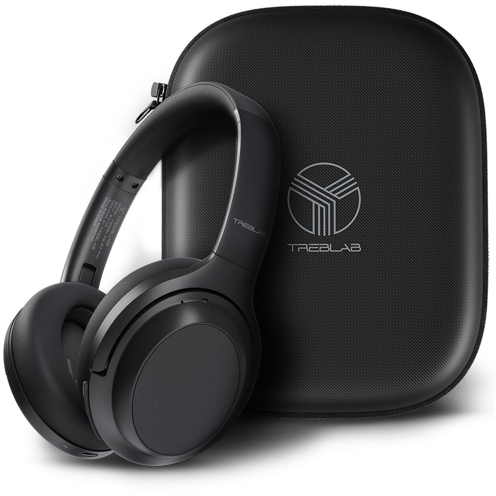 TREBLAB Z7 PRO - Hybrid Active Noise Canceling Headphones with Mic - 45H Playtime & USB-C Fast Charging, ANC Wireless Over Ear Bluetooth Headphones w/aptX, Stereo Sound, Touch Control (Grey) (Renewed)