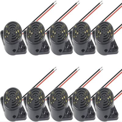 10 Pcs DC 3-24V 95 dB Electronic Buzzer Active Piezo Buzzer Alarm Sounder Continuous Sound Beep, Black