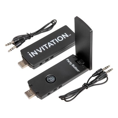 Bazooka Invitation USB Wireless adapters | Party Button Pairing | Wirelessly Link Audio Systems Together | Unlimited Pairing | 150ft Radius