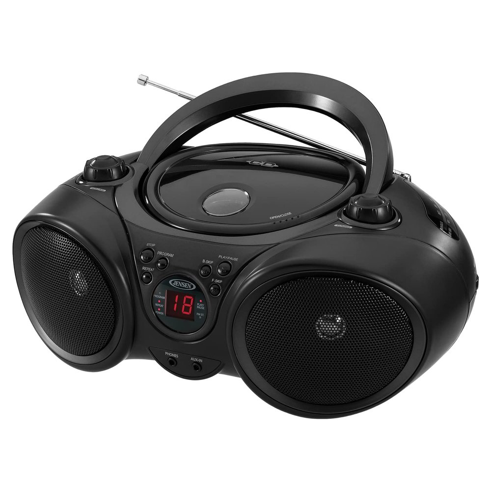 JENSEN CD-490-BK Portable Compact Disc Player with AM/FM Stereo Radio