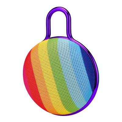 COOLBUDS True Wireless Bluetooth Speaker | Portable Speaker w/Rainbow Design, Soft Mesh Grill | Wireless Speaker Phone | FM Radio, USB, TF Card Input | Easy Control Buttons | Rechargeable (Round)