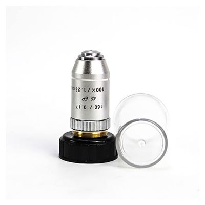 TYZK Microscope Kit 4X/10X/20X/40X/100X Achromatic Objective Lens 195 Mm Conjugate Distance 60/0.17 45EP Microscope Lens Adapters (Color : 100X)