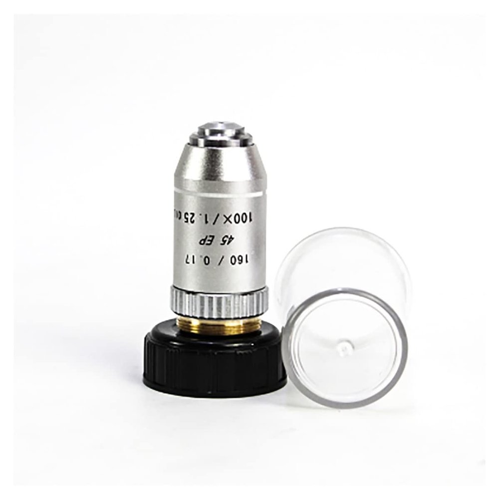 TYZK Microscope Kit 4X/10X/20X/40X/100X Achromatic Objective Lens 195 Mm Conjugate Distance 60/0.17 45EP Microscope Lens Adapters (Color : 100X)