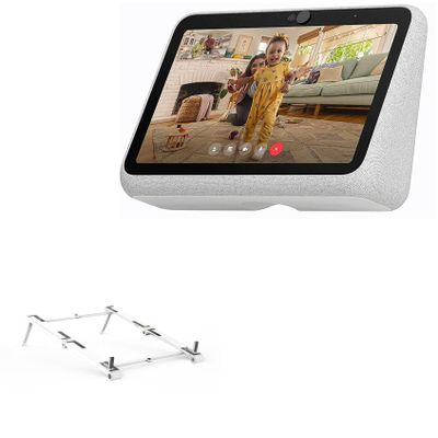 BoxWave Stand and Mount Compatible with Facebook Portal Go - Pocket Aluminum Stand 3-in-1, Portable Multi Angle Viewing Riser - Metallic Silver