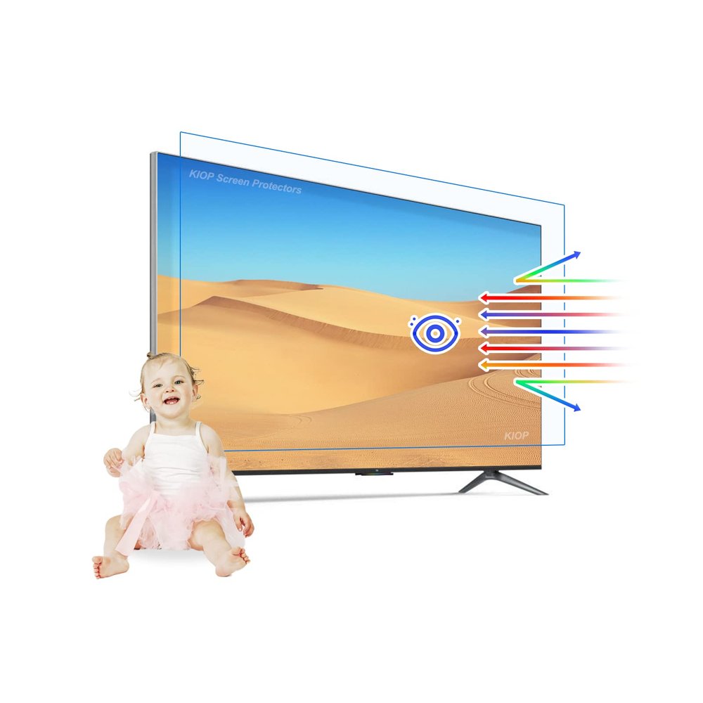 KIOP 43 50 55 65 75 Inch Blue Light TV Shield Screen Protector Anti Glare Anti Scratch Multi-Function Matte Monitor Film No Bubbles Fingerprints,43" L 942*W529
