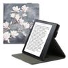 kwmobile Cover Compatible with Amazon Kindle Oasis 10. Generation Case - Stand + Strap - Magnolias Taupe/White/Blue Grey view 1