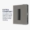 kwmobile Cover Compatible with Amazon Kindle Oasis 10. Generation Case - Stand + Strap - Magnolias Taupe/White/Blue Grey view 3