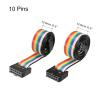 MECCANIXITY Rainbow Wire Flat Ribbon Cable 2.54mm Pitch, 10 Pin 43cm Type-C, 10 Pin 66cm Type-B for Camera, Printer 1 Set view 2