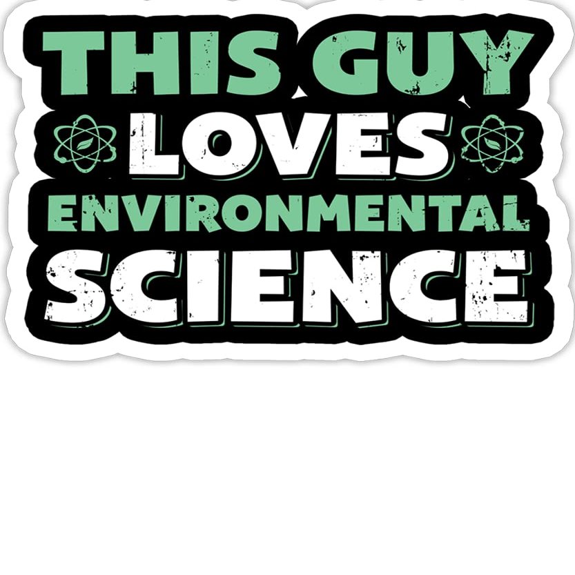 eden tee Guy Loves Environmental Science AP Science- 4x3 Vinyl Stickers, Laptop Decal, Water Bottle Sticker (Set of 3)