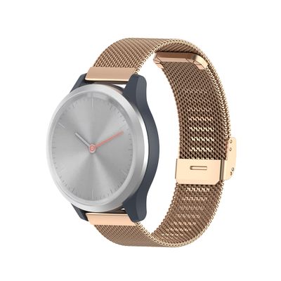 Watch Band Compatible for Garmin Venu 2 Plus/Vivomove Sport/Venu sq Stainless Steel Metal Wristbands for Garmin Venu sq/Venu sq Music/Venu Bracelet Mesh Strap Replacement Bands(RoseGold)