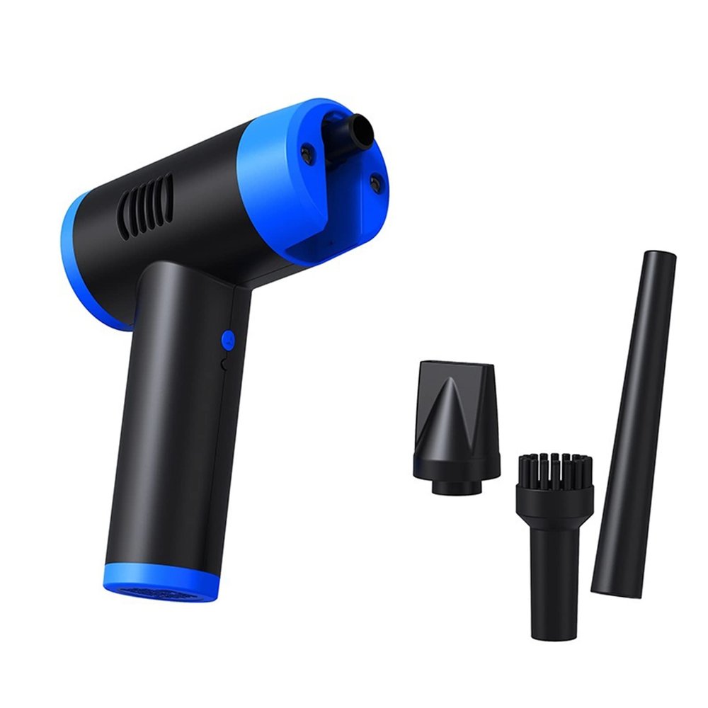 XXJJ Portable Cordless Air Duster, Handheld Dust Collector Electric Air Blower for Computer Keyboard Camera Sofa Cleaning,Blue