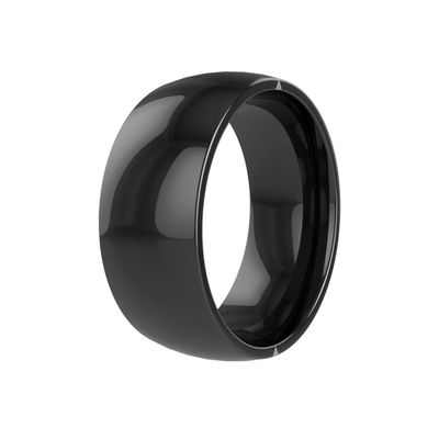 CatXQ Smart Ring Compatible with iOS Android,2 NFC Safe Quick Trigger Instruction (Phone/Location/SOS),Support Simulation of 4 ID/IC Smart Cards,Waterproof,Ceramic Ring for Men Women (Size:12)